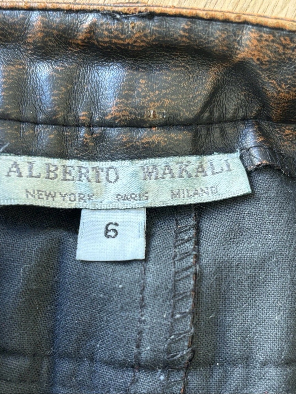 Alberto Makali Brown Faux Leather Flare Pants - Picture 12 of 12